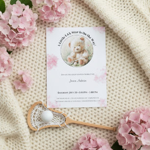 Invitation pour Baby Shower Fille Teddy Bear Lacro