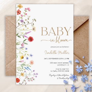 Invitation pour Baby Shower Fleur de Bébé Sauvage