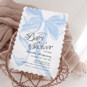 Invitation pour Baby Shower Garçon avec Nœud Papil