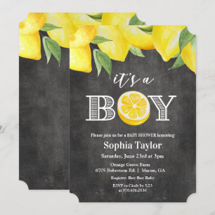 Invitation pour Baby Shower Garçon Lemon Boy Table