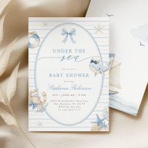 Invitation pour Baby Shower Garçon Sous l'Océan