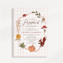 Invitation pour Baby Shower Gingham Petite Citroui