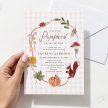 Invitation pour Baby Shower Gingham Petite Citroui