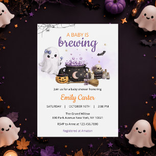 Invitation pour Baby Shower Halloween « Bébé est e