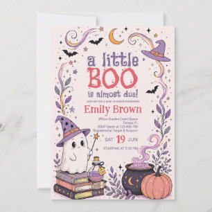 Invitation pour Baby Shower Halloween Little Boo