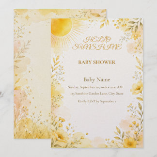 Invitation pour Baby Shower Hello Sunshine | Simpl