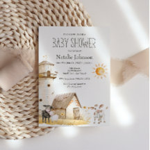 Invitation pour Baby Shower Les Animaux de la Peti