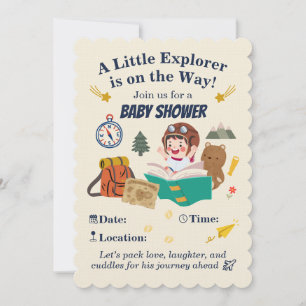 Invitation pour Baby Shower Little Explorer – Aven