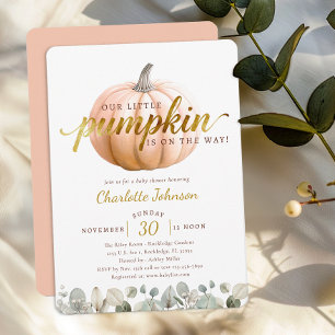 Invitation pour Baby Shower Little Pumpkin automna