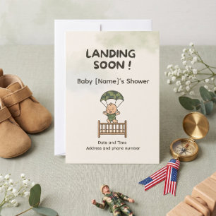 Invitation pour Baby Shower Little Soldier — Camou