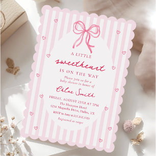 Invitation pour Baby Shower Little Sweetheart Rose