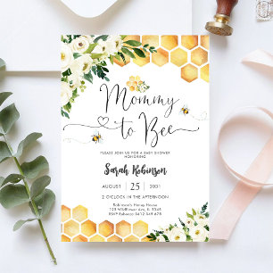 Invitation pour Baby Shower Mommy to Bee