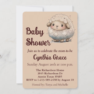 Invitation pour Baby Shower Mouton Bébé