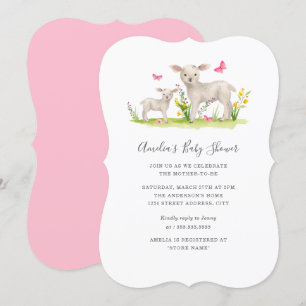 Invitation pour Baby Shower Mouton Bébé Maman Douc