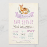 Invitation pour Baby Shower Petit Lapin