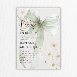 Invitation pour Baby Shower Preppy Baby in Bloom A