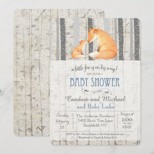 Invitation pour Baby Shower Renard Minuscule sous