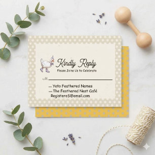 Invitation pour Baby Shower Rétro Canard & Oison