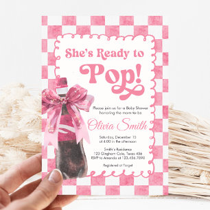 Invitation pour Baby Shower Rose Elle est prête à