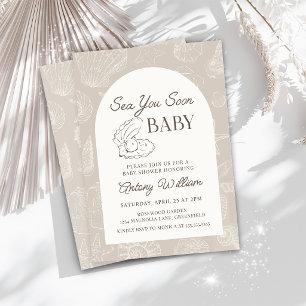 Invitation pour Baby Shower Sea You Soon sur le Li