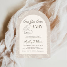 Invitation pour Baby Shower Sea You Soon sur le th