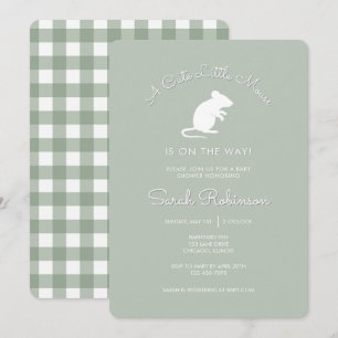 Invitation pour Baby Shower Souris Mignonne