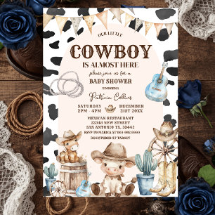 Invitation pour Baby Shower sur le thème Cowboy et