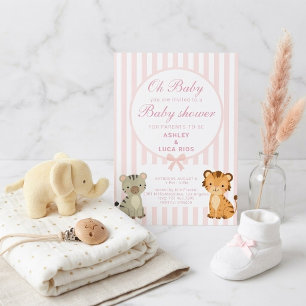 Invitation pour Baby Shower sur le thème des Anima