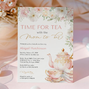 Invitation pour Baby Shower Tea Party