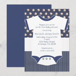 Invitation pour Baby Shower thème baseball