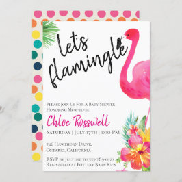 Invitation pour Baby Shower Tropical Flamingle