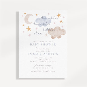 Invitation pour Baby Shower Twinkle Twinkle Little
