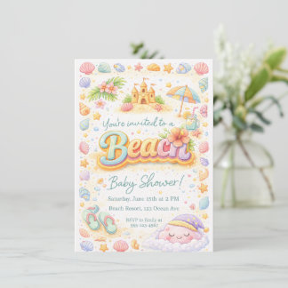 Invitation pour Baby Shower « Vibes de plage »