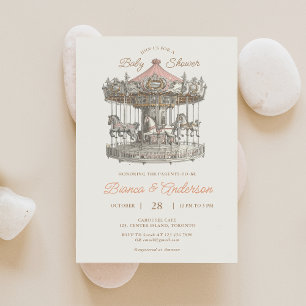 Invitation pour Baby Shower Vintage Carousel 2