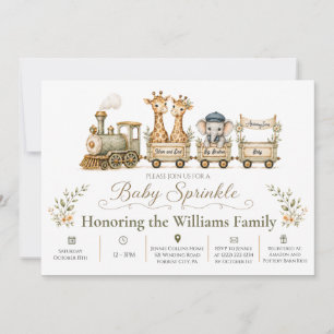 Invitation pour Baby Sprinkle Train Safari Grand F