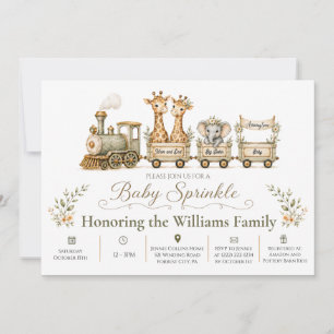 Invitation pour Baby Sprinkle Train Safari Grande