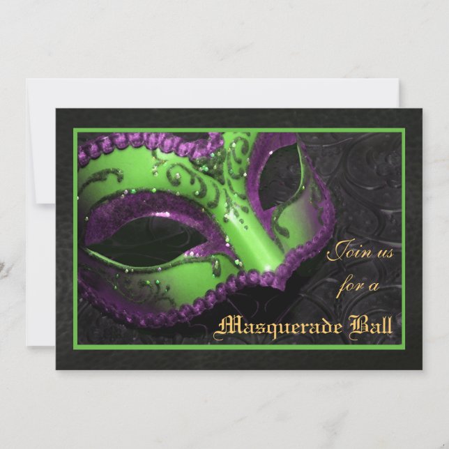 Invitation pour bal masqué de Halloween au masque  (Devant)
