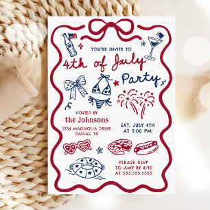 Invitation pour barbecue de fête au bord de la pis