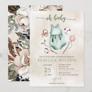 Invitation pour bébé bohème de genre neutre Oh Bab