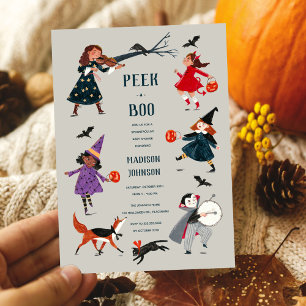 Invitation pour bébé shower tenue d'Halloween enfa