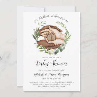 Invitation Pour Cet Enfant Nous Avons Prié Baby shower Invita