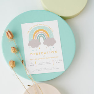 Invitation Pour cet enfant Pastel Rainbow Baby Dedication