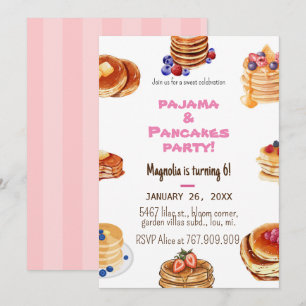 Invitation pour crêpes et pyjamas simple