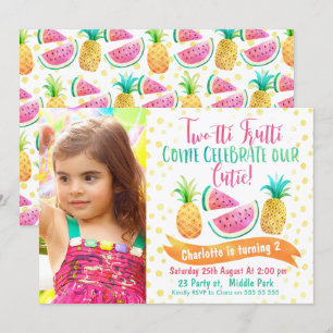 Invitation pour deux filles Frutti Photo 2e annive