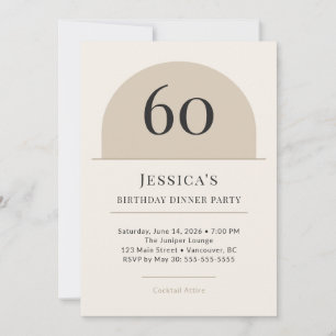 Invitation pour dîner d'anniversaire 60 ans avec a
