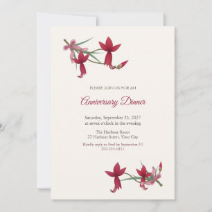 Invitation pour dîner d'anniversaire de cramoisi S