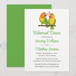 Invitation pour dîner de répétition de mariage aux
