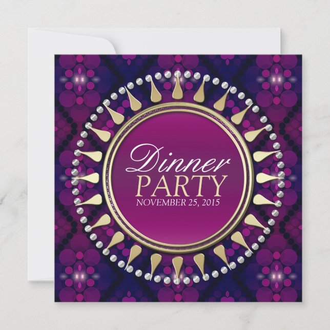 Invitation pour dîner Exotic Sun Purple Pink (Devant)