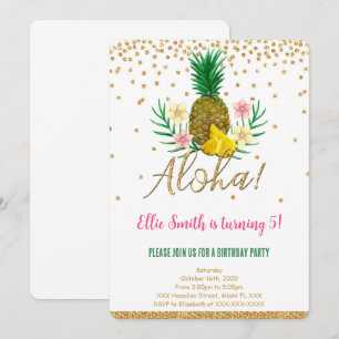 Invitation pour enfants d'Hawaiian Birthday