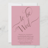 Pour être mariés Élégante calligraphie rose poussi